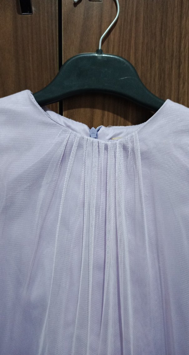 Kız Çocuk Lila Volanlı Elbise - Görsel 3