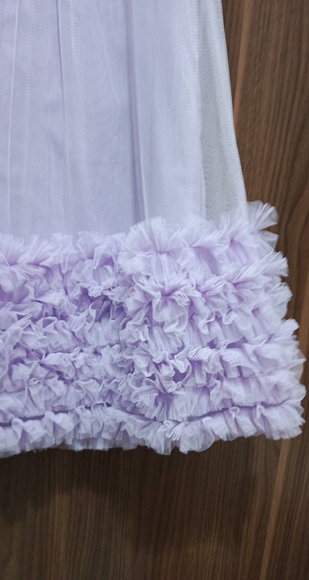 Kız Çocuk Lila Volanlı Elbise - Görsel 2