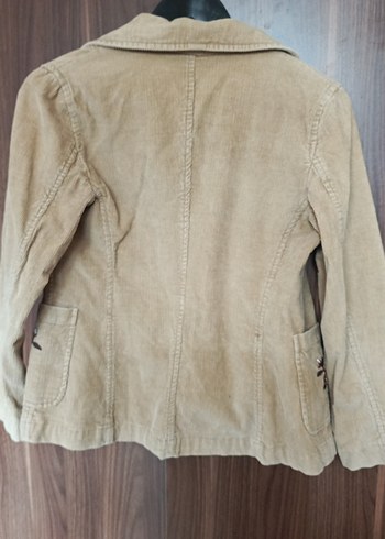 Bej Süet İşlemeli Kadın Kısa Blazer Ceket - Görsel 5