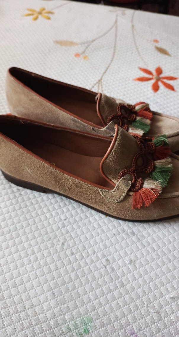 Bej Süet Püsküllü Kadın Dolgu Topuk Espadril - Görsel 3