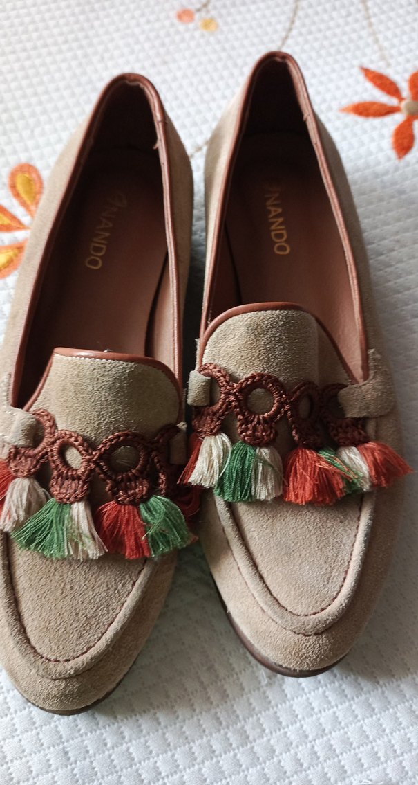 Bej Süet Püsküllü Kadın Dolgu Topuk Espadril - Görsel 2