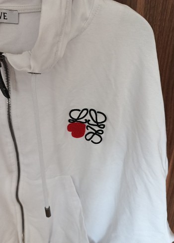 Beyaz Kapüşonlu Fermuarlı Mini Sweatshirt - Görsel 2