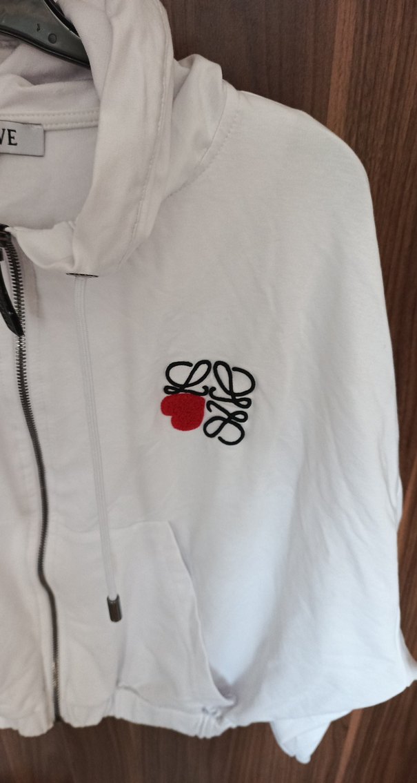 Beyaz Kapüşonlu Fermuarlı Mini Sweatshirt - Görsel 2