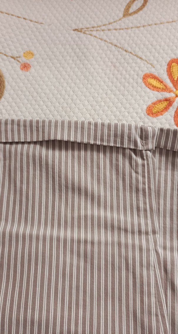 Gri Çizgili Bej Pamuklu Rahat Pantolon - Görsel 4
