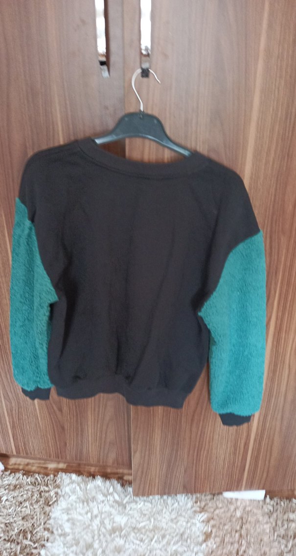 Siyah Örme Kadın Sweatshirt - Görsel 4