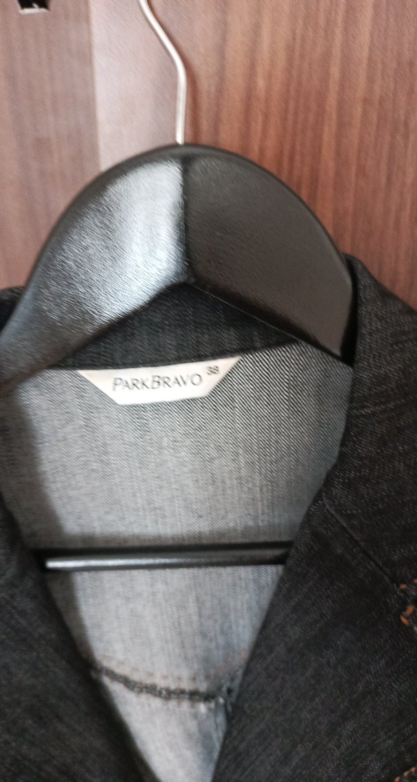 Düğmeli Kadın Koyu Kahverengi Kot Ceket - Görsel 3