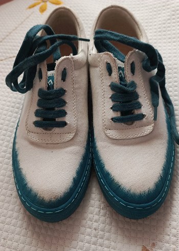 Beyaz Denim Bağcıklı Günlük Kadın Spor Ayakkabı - Görsel 2