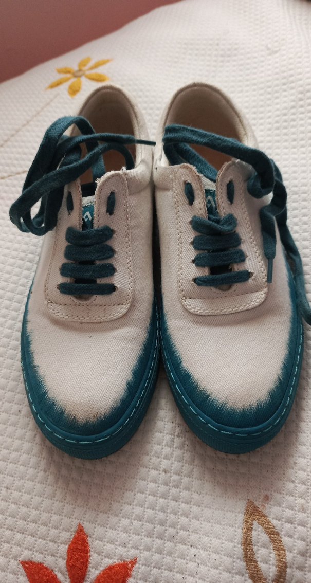 Beyaz Denim Bağcıklı Günlük Kadın Spor Ayakkabı - Görsel 2