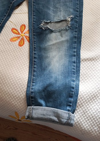 Kadın Mavi Salaş Denim Pantolon - Görsel 2