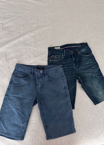 2li Erkek Mavi Denim Kısa Paça Jean Şort