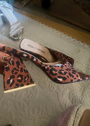 Kahverengi Leopar Desenli Platform Topuklu Kadın Ayakkabı - Görsel 2