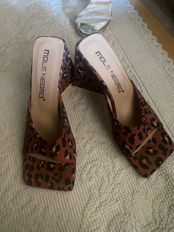 Kahverengi Leopar Desenli Platform Topuklu Kadın Ayakkabı - Görsel 4