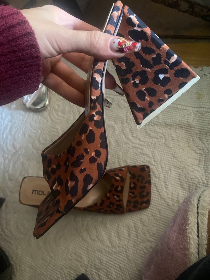 Kahverengi Leopar Desenli Platform Topuklu Kadın Ayakkabı - Görsel 3