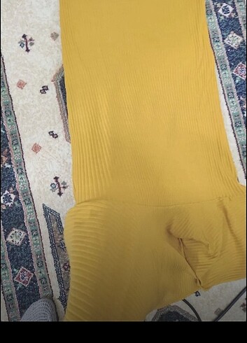 m Beden sarı Renk Spor şık elbise