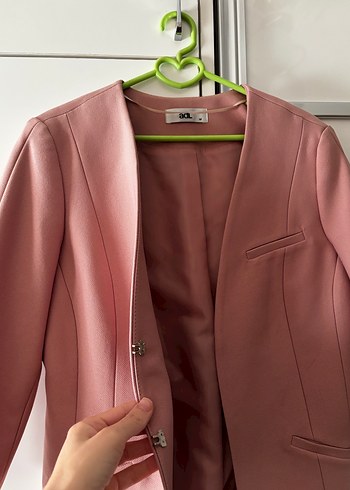 Pembe Düğmeli Kadın Blazer Ceket - Görsel 2