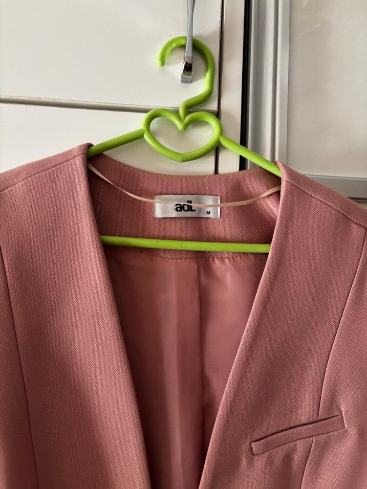 Pembe Düğmeli Kadın Blazer Ceket - Görsel 5