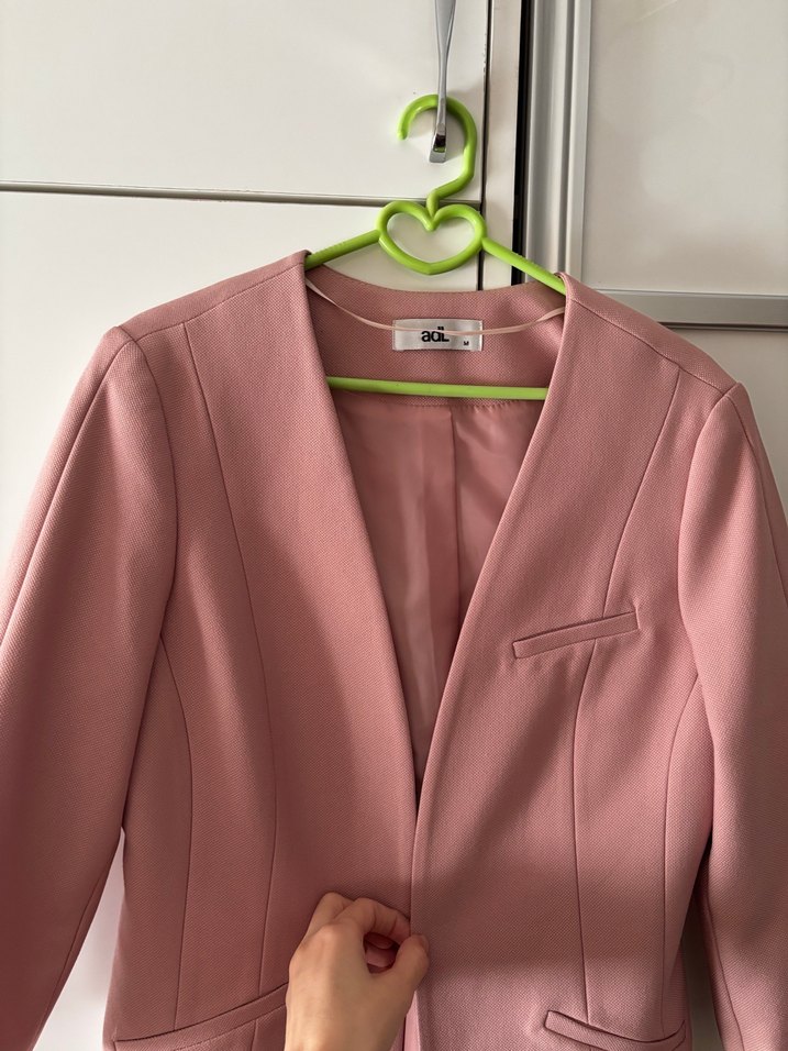 Pembe Düğmeli Kadın Blazer Ceket - Görsel 3