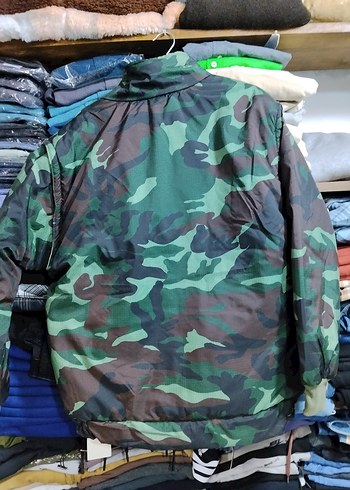 Haki kahverengi Kamuflaj Fermuarlı Erkek Mont - Görsel 2