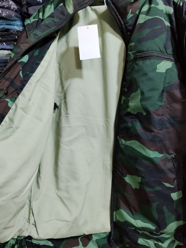 Haki kahverengi Kamuflaj Fermuarlı Erkek Mont - Görsel 3