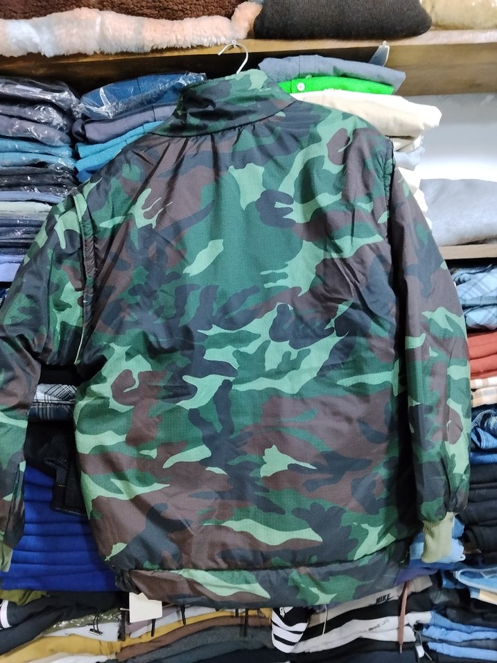 Haki kahverengi Kamuflaj Fermuarlı Erkek Mont - Görsel 2