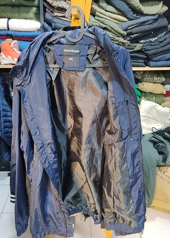 Erkek Mavi Yüksek Yakalı Fermuarlı Ceket - Görsel 3