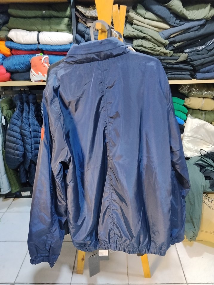 Erkek Mavi Yüksek Yakalı Fermuarlı Ceket - Görsel 2