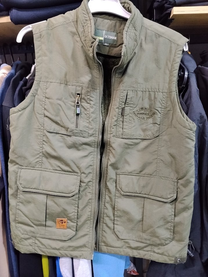 haki renk outdoor Fermuarlı Erkek Yelek - Görsel 2