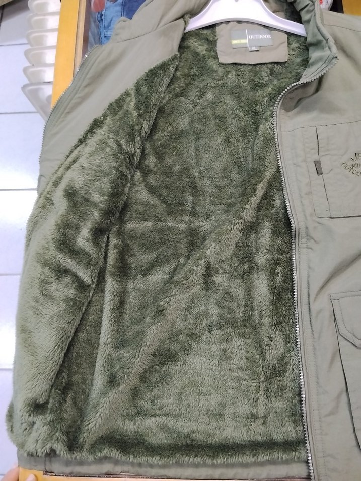 haki renk outdoor Fermuarlı Erkek Yelek - Görsel 3