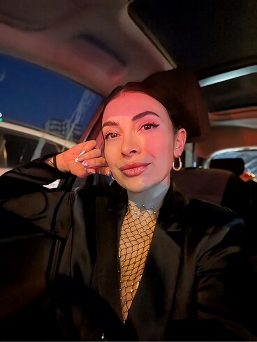 Zara siyah saten elbise