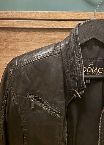 Kadın Siyah Deri Biker Ceket - Görsel 2