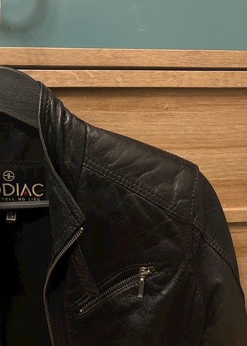 Kadın Siyah Deri Biker Ceket - Görsel 3