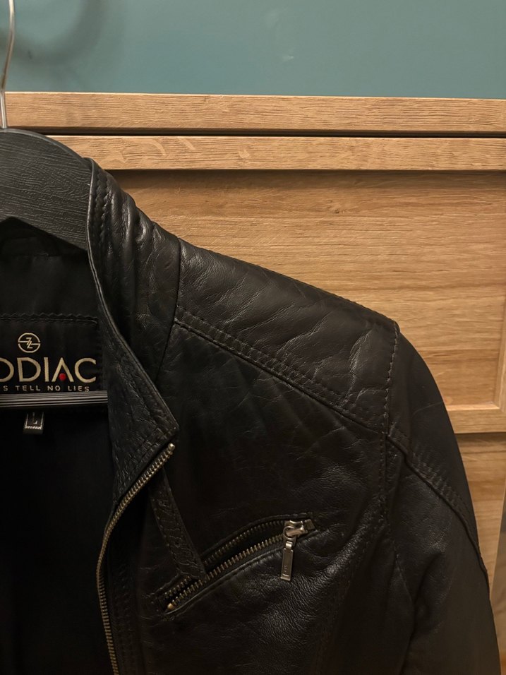 Kadın Siyah Deri Biker Ceket - Görsel 3