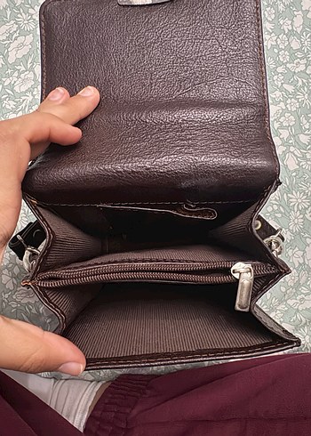 Kahverengi Deri Tokalı Kadın Çanta - Görsel 7