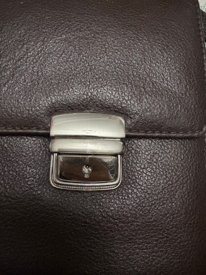 Kahverengi Deri Tokalı Kadın Çanta - Görsel 4