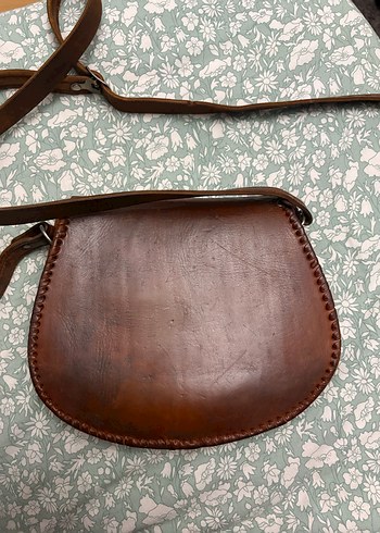 Kahverengi Nakışlı Deri Bohem Kadın Çapraz Çanta - Görsel 5