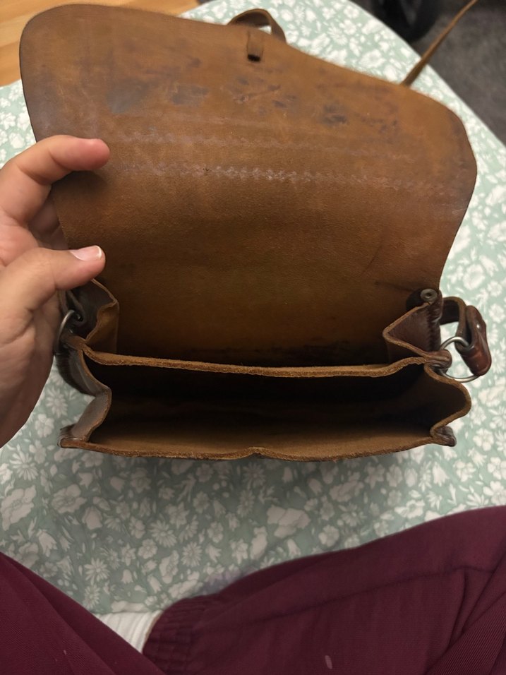 Kahverengi Nakışlı Deri Bohem Kadın Çapraz Çanta - Görsel 4