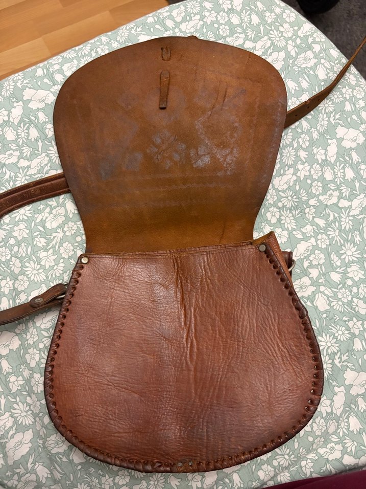 Kahverengi Nakışlı Deri Bohem Kadın Çapraz Çanta - Görsel 3