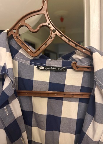 Uzun Kollu Düğmeli Mavi Ekose Midi Elbise - Görsel 2