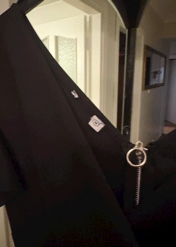 Siyah V Yaka Uzun Kadın Tulum - Görsel 4