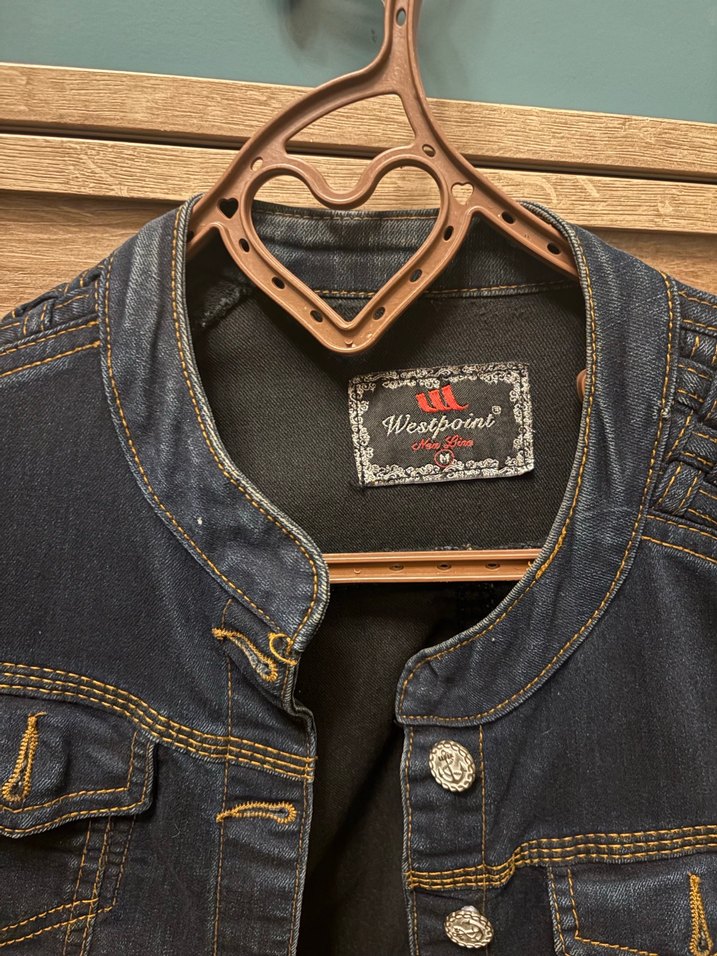 Düğmeli Biker Tarzı Kadın Denim Ceket - Görsel 2