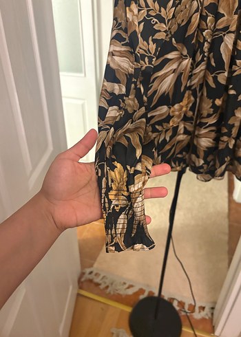 Bohem Tarzı Kahverengi Desenli Kadın Bluz - Görsel 4