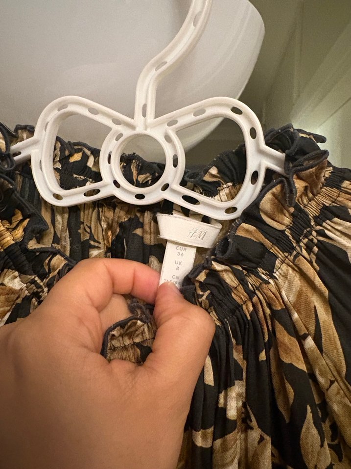 Bohem Tarzı Kahverengi Desenli Kadın Bluz - Görsel 3