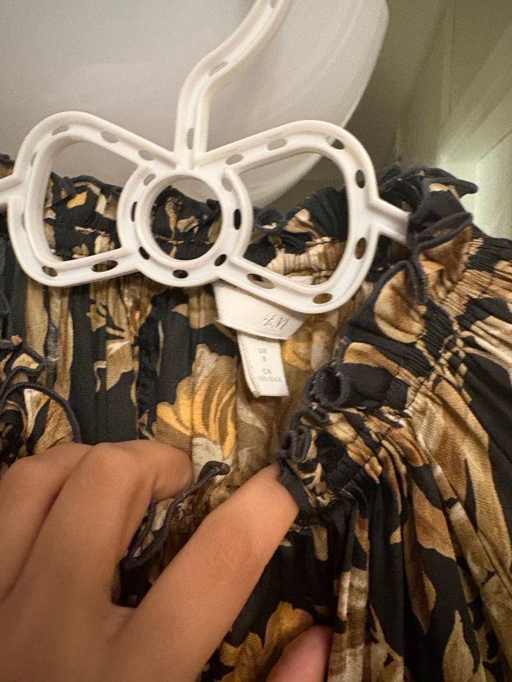 Bohem Tarzı Kahverengi Desenli Kadın Bluz - Görsel 2