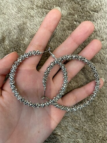 Diğer kadin silver cift halka kupe