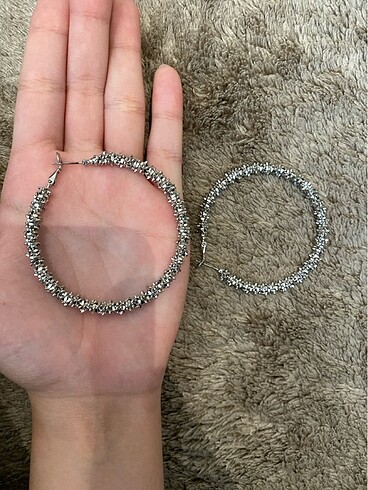 Beden kadin silver cift halka kupe