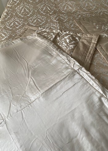 Nakışlı Bej Yatak Örtüsü - Görsel 6