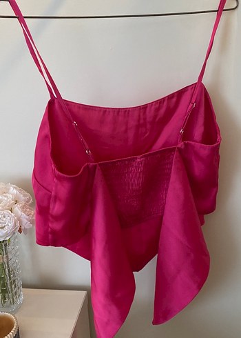 Stradivarius STRADİVARİUS Pembe Drapeli Kısa Crop Top