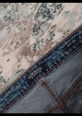 Kadın Mavi Bol Kesim Midi Denim Pantolon - Görsel 3