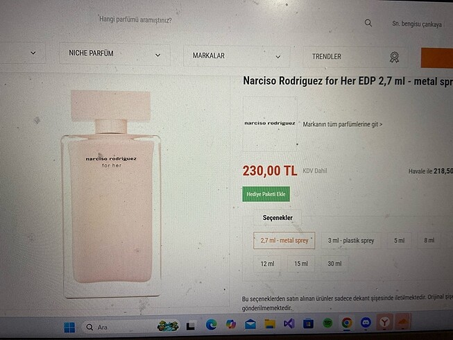 Narciso Rodriguez Narciso for her edp 2.7ml