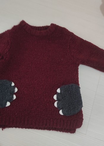 Zara Zara marka Bordo Erkek Bebek Triko Kazak
